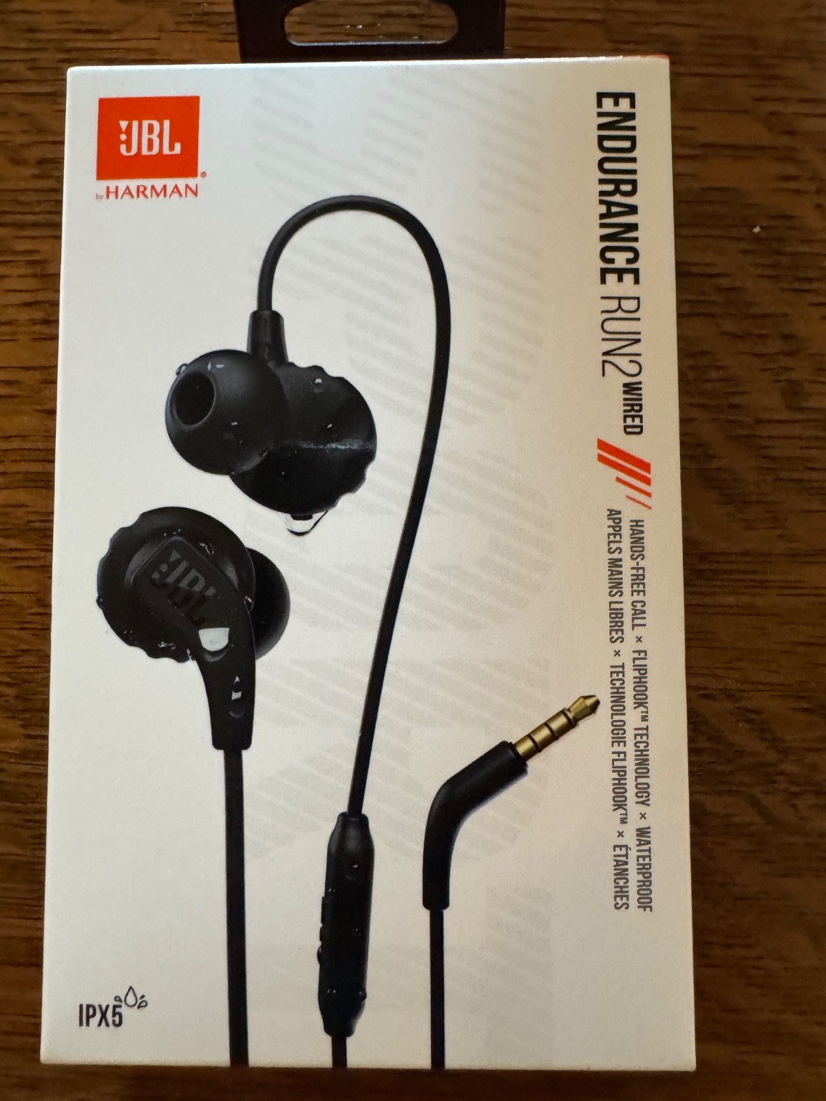 JBL Endurance Run2 Wired Headphones with Microphone – Black