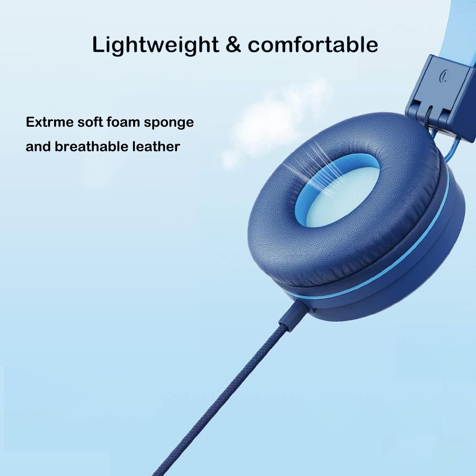 yoygerty USB C Kids Headphones Navy Blue