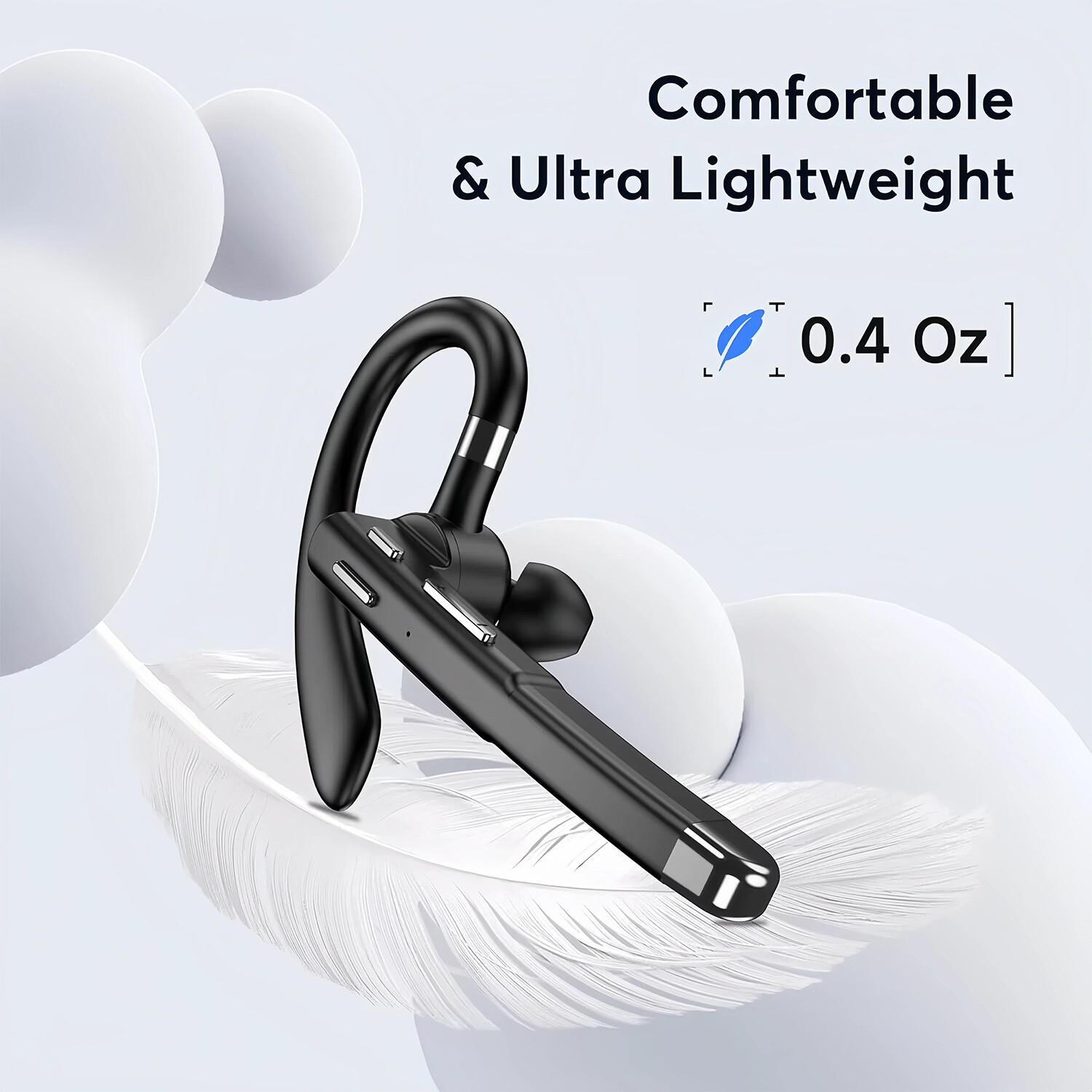 Trucker Wireless Headset Bluetooth 5.1 Earpiece Dual Mic Earbud Noise Cancelling