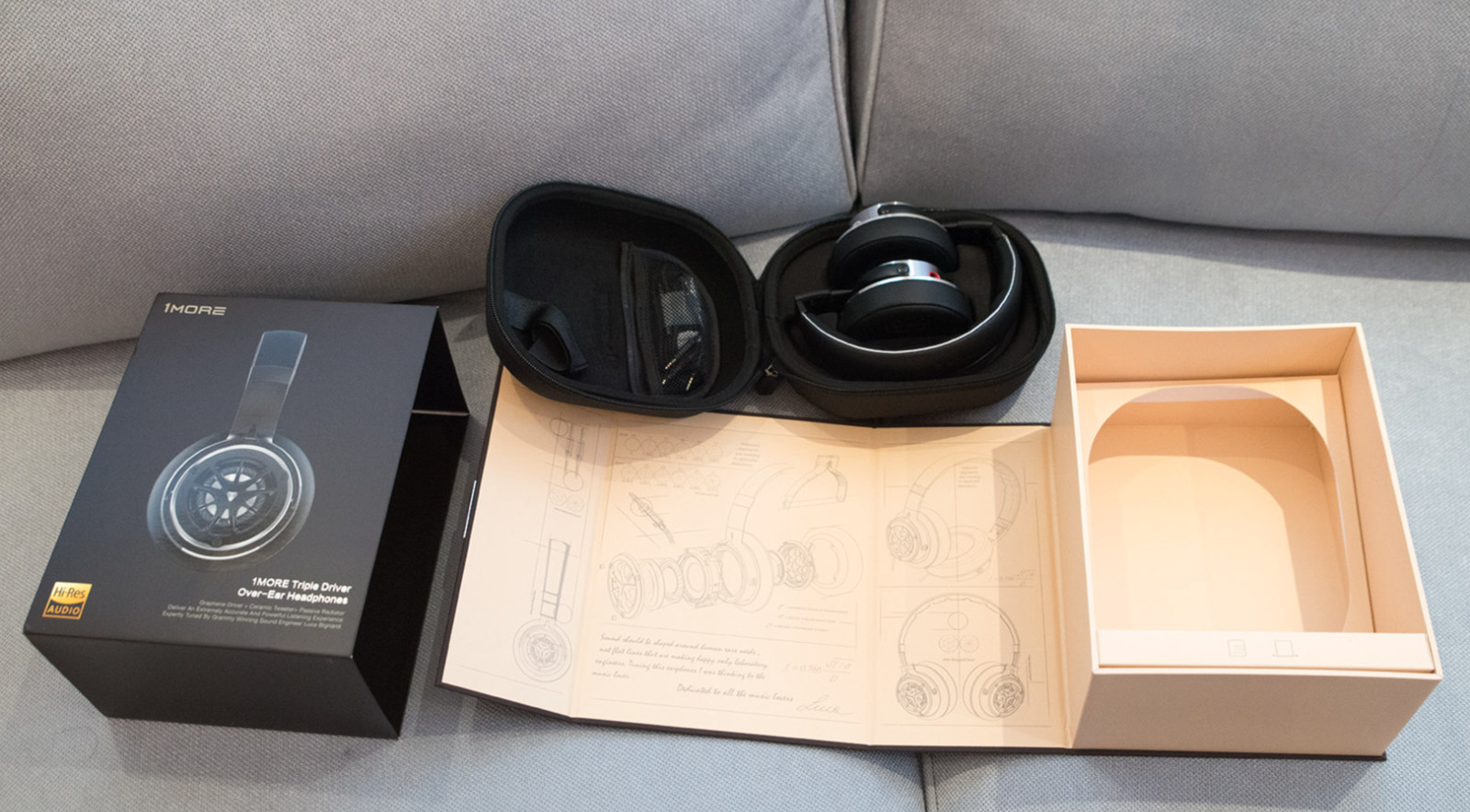 1MORE H1707 Triple Driver Over Ear Headphones (Gold)