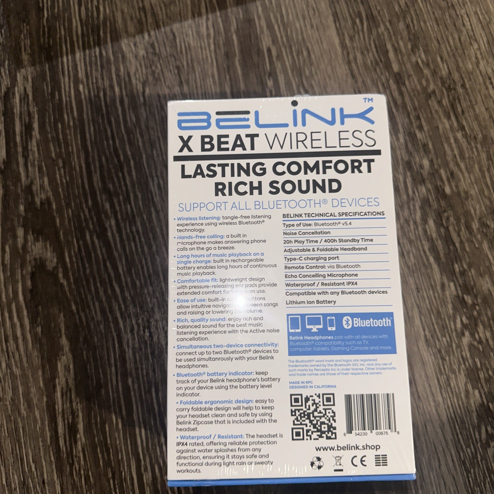 Brand New Belink X Beat Wireless Headphones Model 3.2 Bluetooth Rose Gold