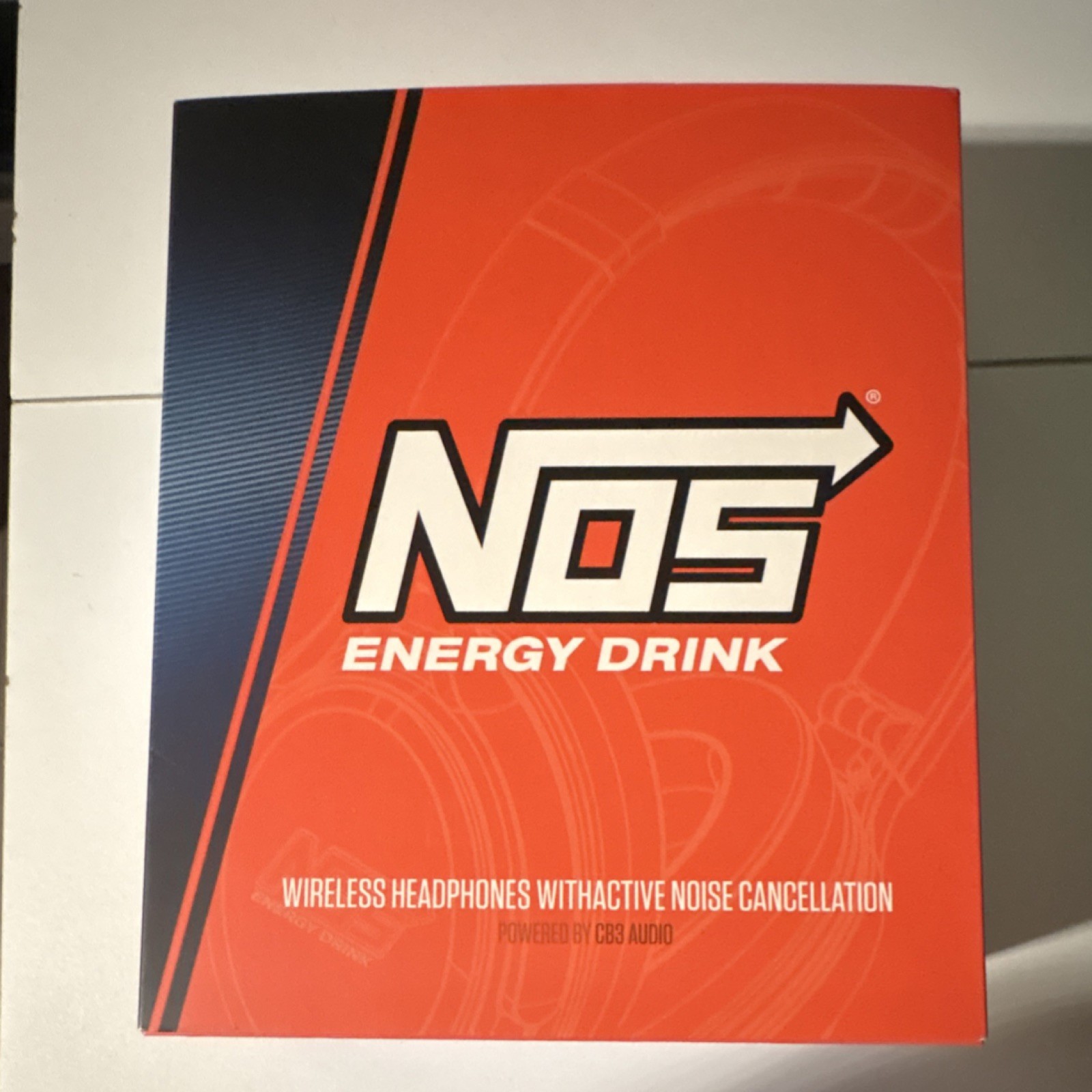 NOS Energy Drink Wireless Headphones Black Bluetooth ANC Dual Mics 40mm Driver