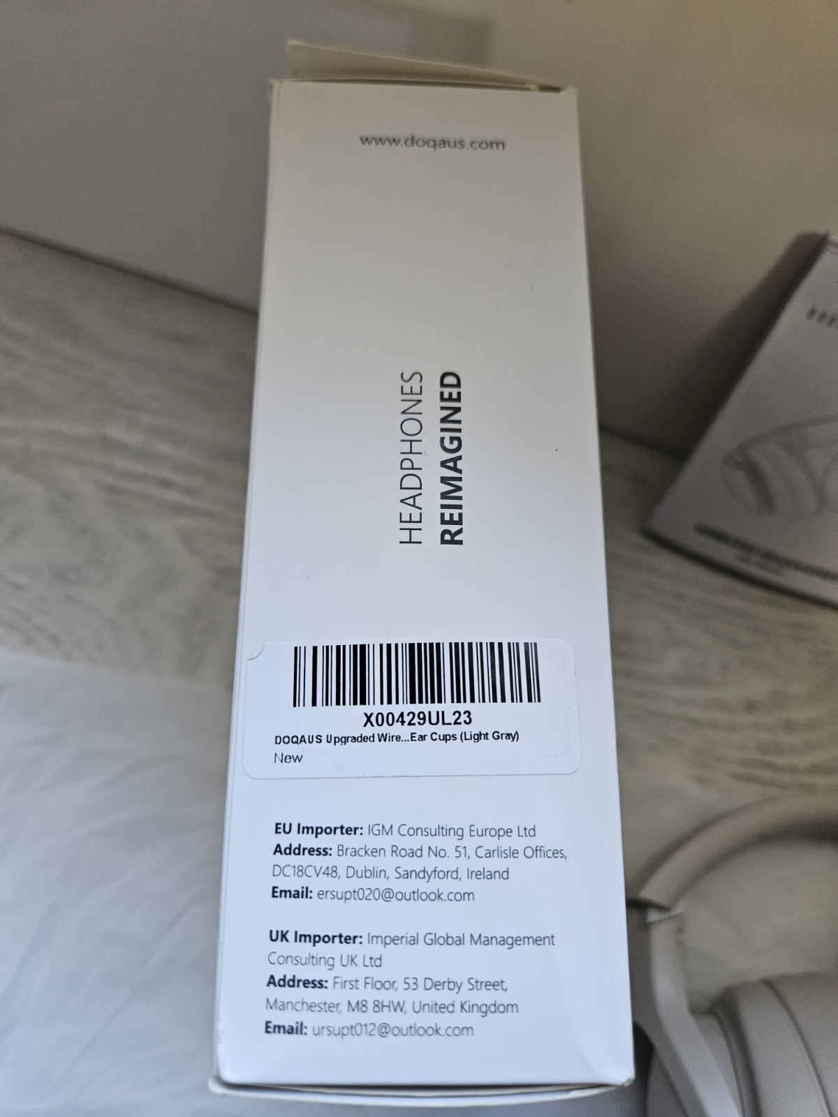 NEW Doqaus Life 4 Wireless Headphones Light Grey Gray Open Box New