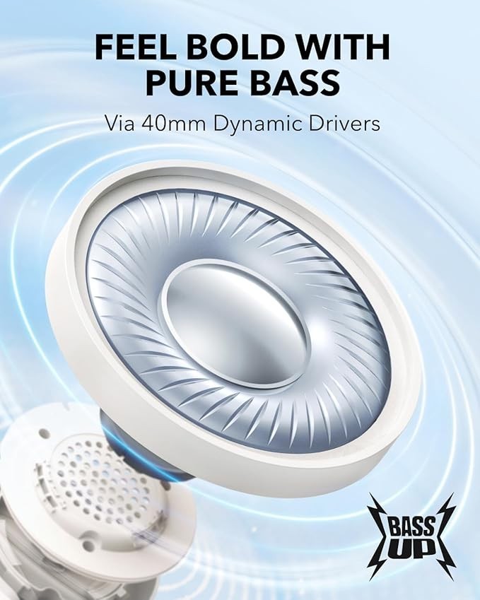 Soundcore H30i Wireless On-Ear Headphones, Foldable Design, Pure Bass |Refurbish