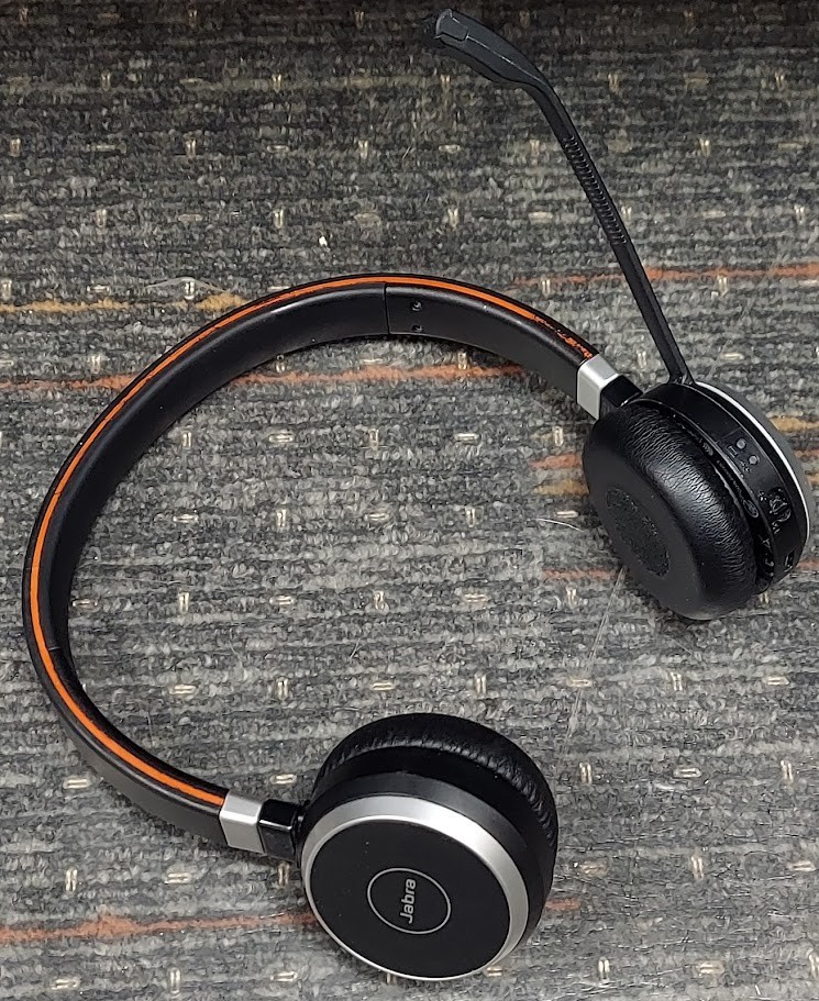 Jabra Evolve 65 Wireless Headset Stereo HSC018W On-ear Tested Works No Dongle