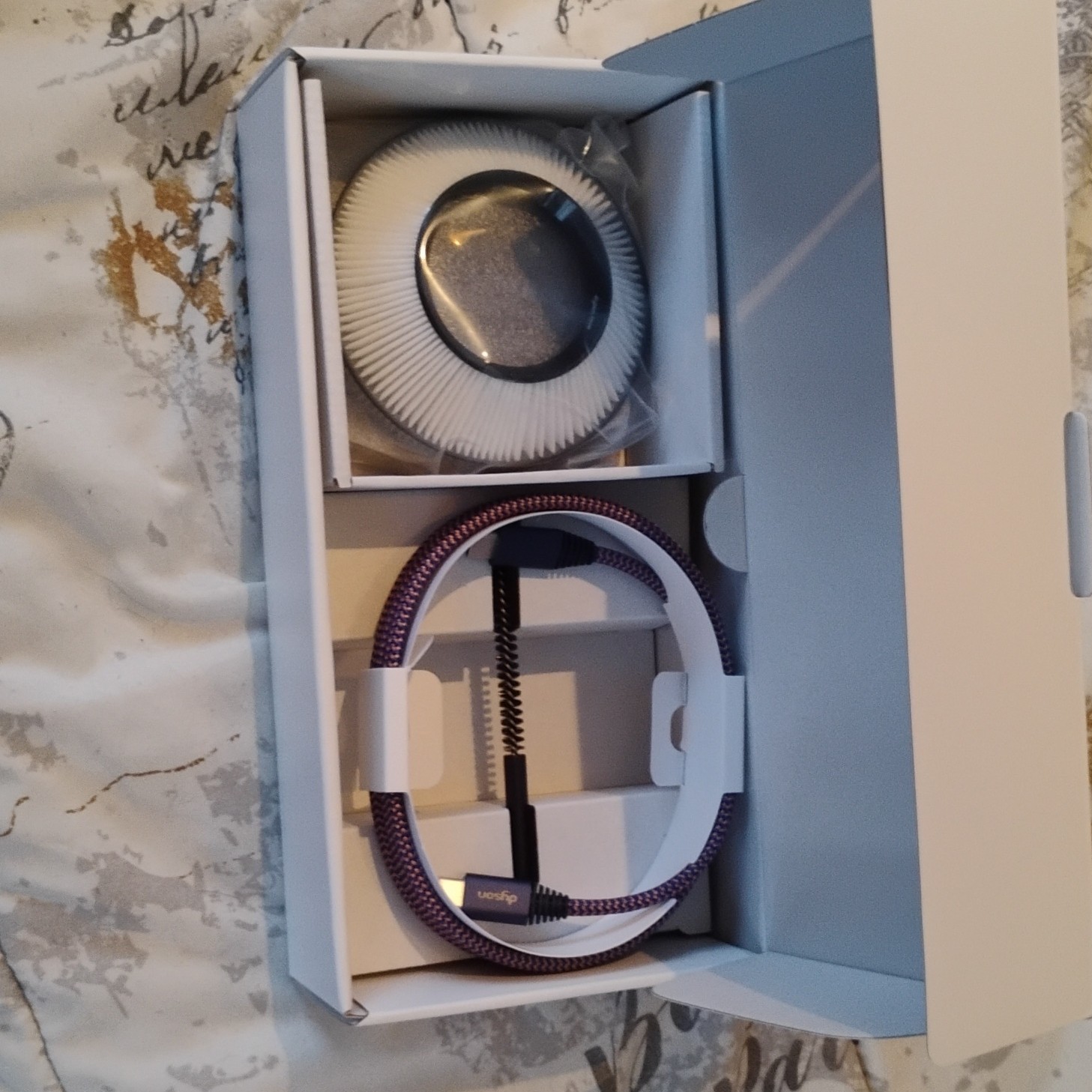 Dyson Zone Headband Ear-Cup Headphones Silver/Blue Double Earpieces