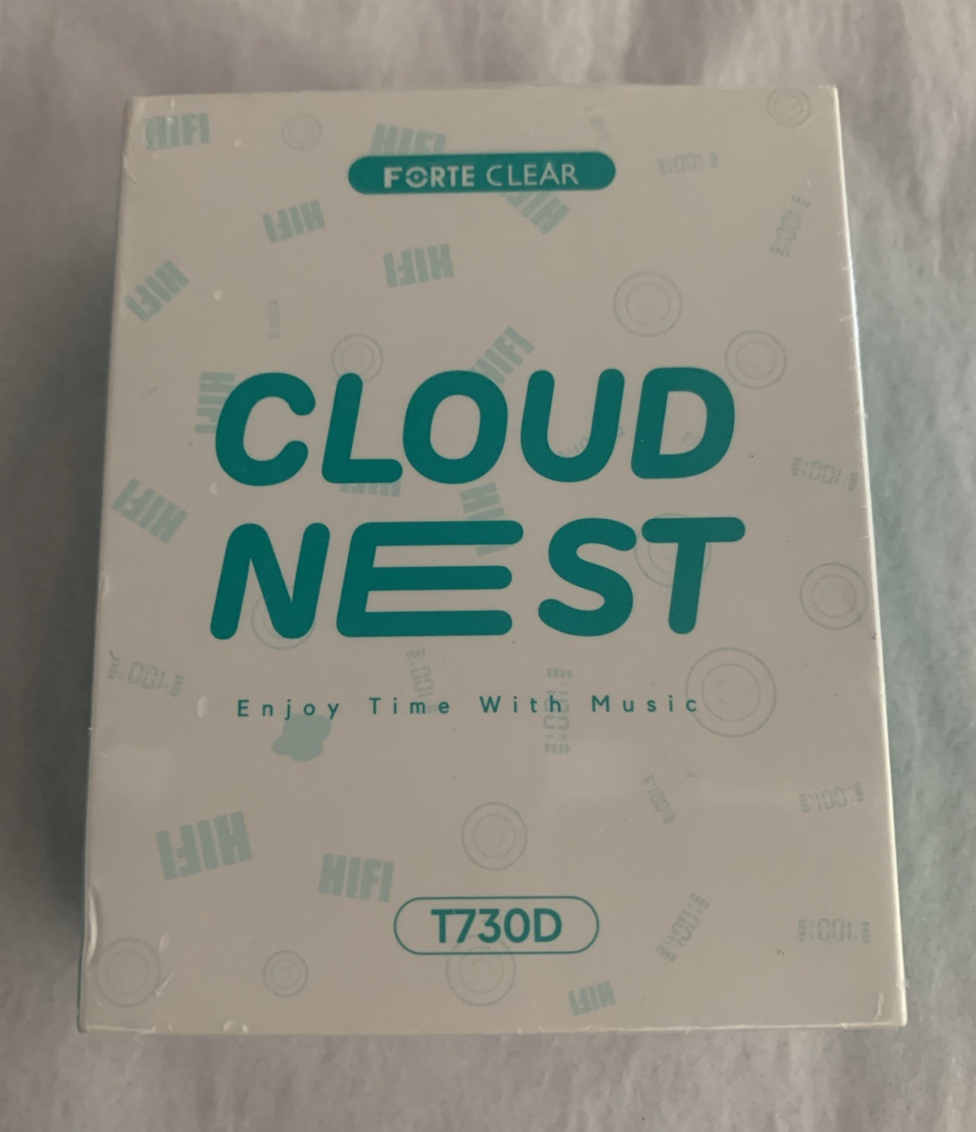 New Forte Clear T730D Cloud Nest Bluetooth Earbuds, Charging Case, Black