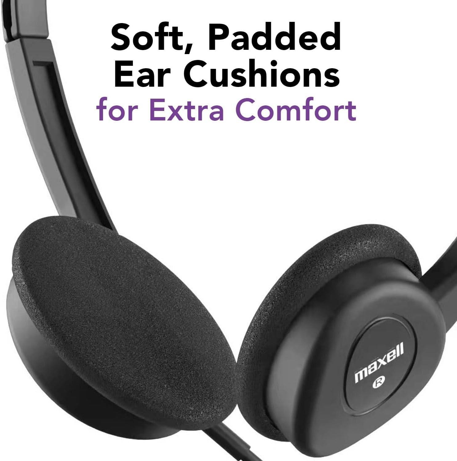 Maxell 197326 Wired On-Ear Headphones with In-Line Mic & USB-C Connector