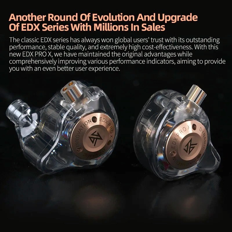 KZ EDX Pro X Single Dynamic Driver In-Ear Monitor HiFi Earphones with OFC Cable