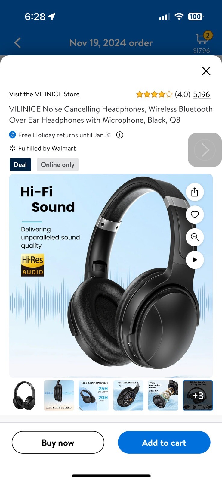 VILINICE Noise Cancelling Headphones