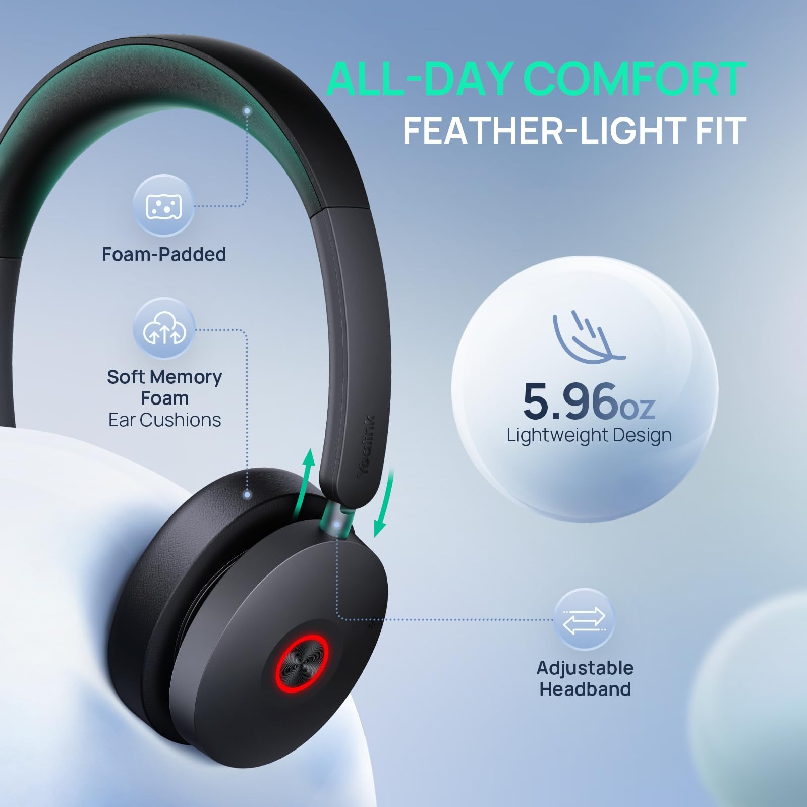 Yealink UH48 Wired USB Headset 6 AI Noise Canceling Mics, Teams & Zoom Certified