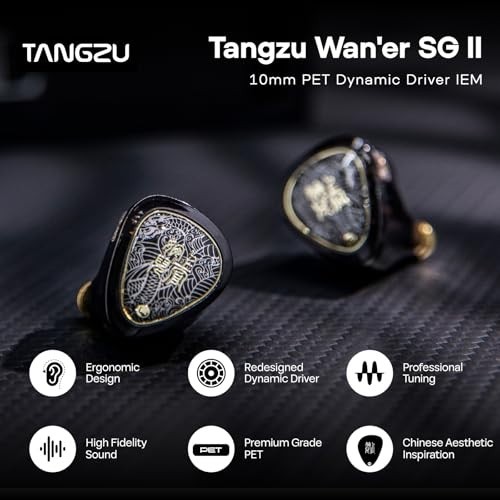 HiFi Wired In-Ear Monitors, 10mm Dynamic Driver Gaming Earbuds, Detachable Cable