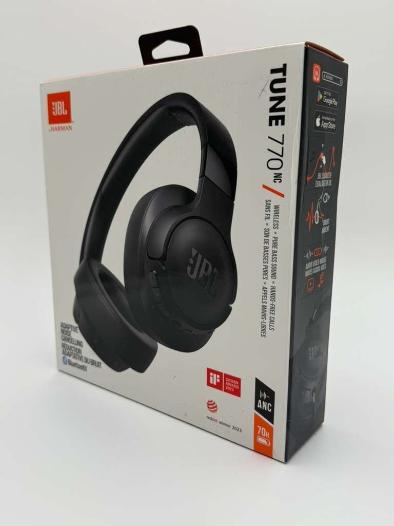 JBL Tune 770NC Adaptive Noise Cancelling Wireless Headphones Over Ear Black New
