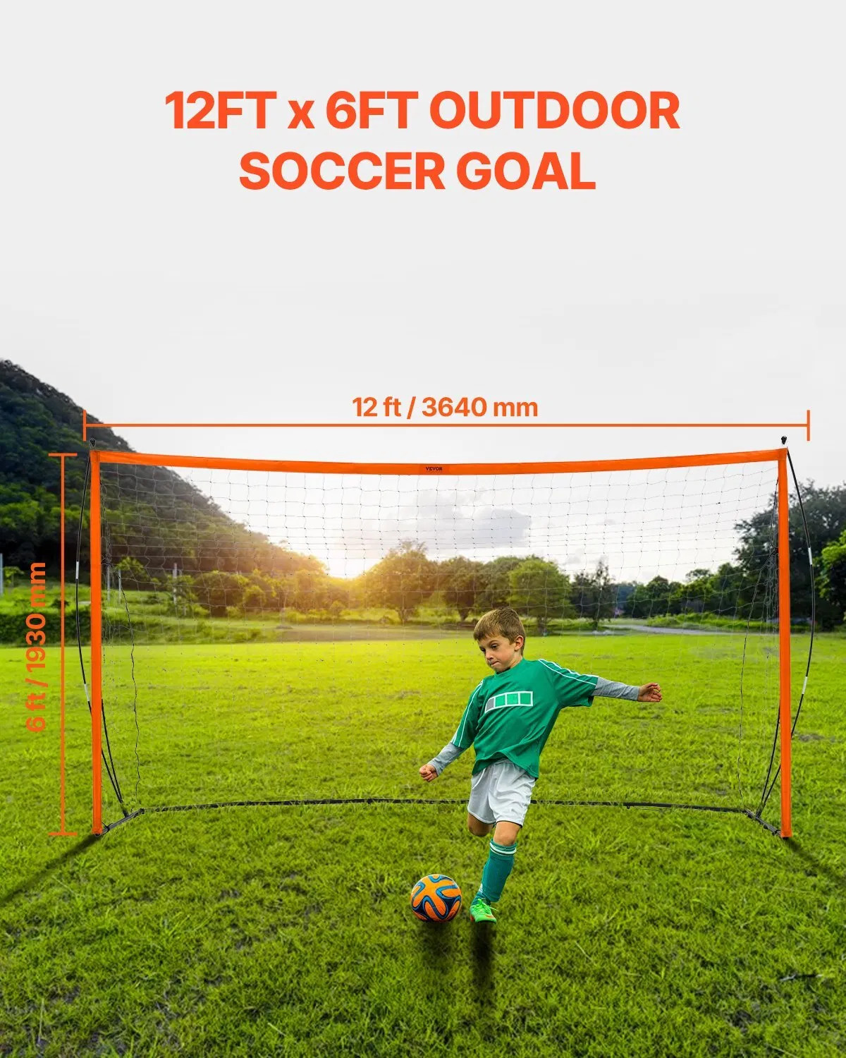 Portable Soccer Goal, 12×6 ft Adults Kids Backyard Soccer Net, Large Practice So