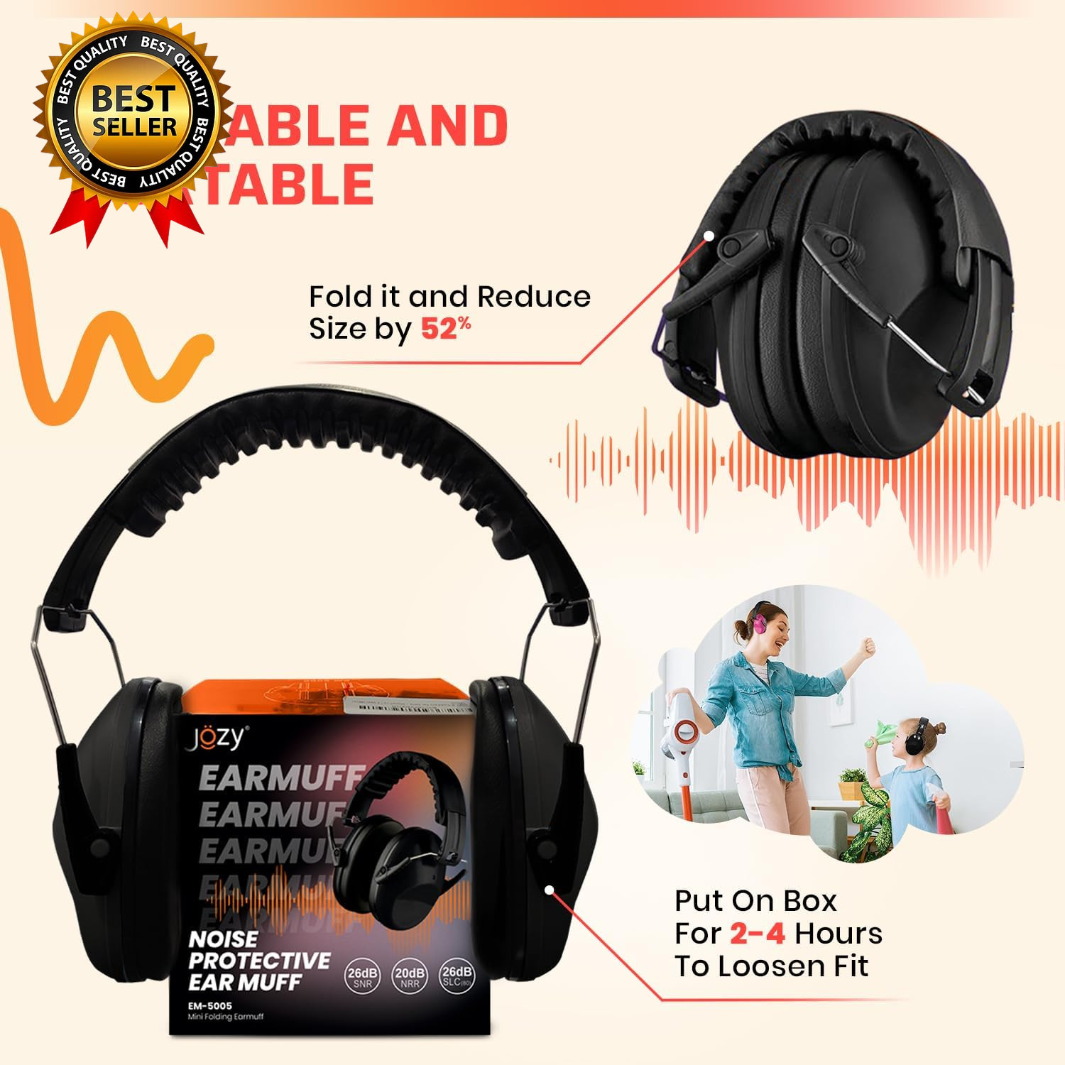 Noise Canceling Headphones for Kids, SNR 26Db Ear Protection for Autism, Sound P