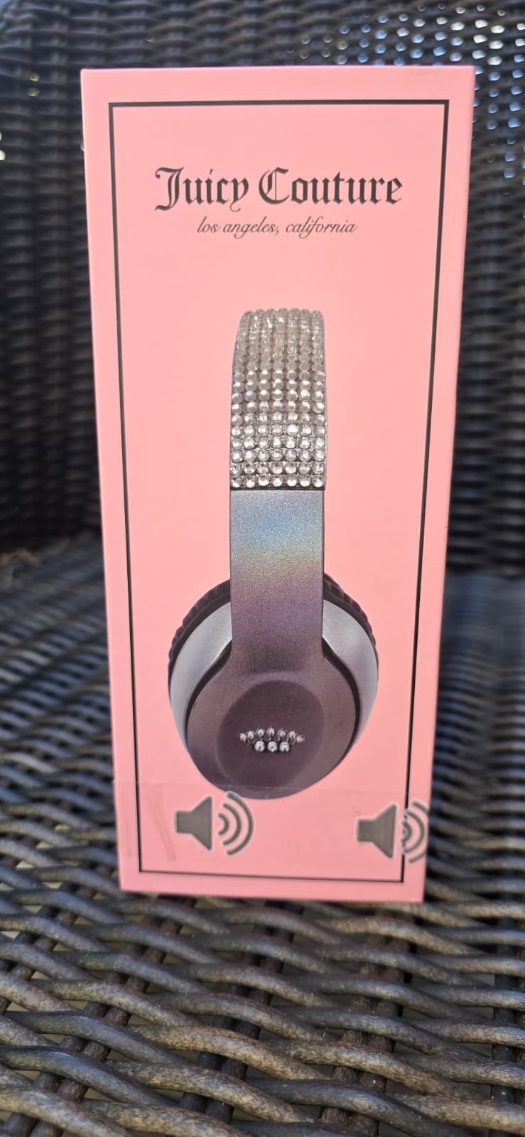 Juicy Couture Wireless Bluetooth Headphones Pink Leopard Black Adjustable OE
