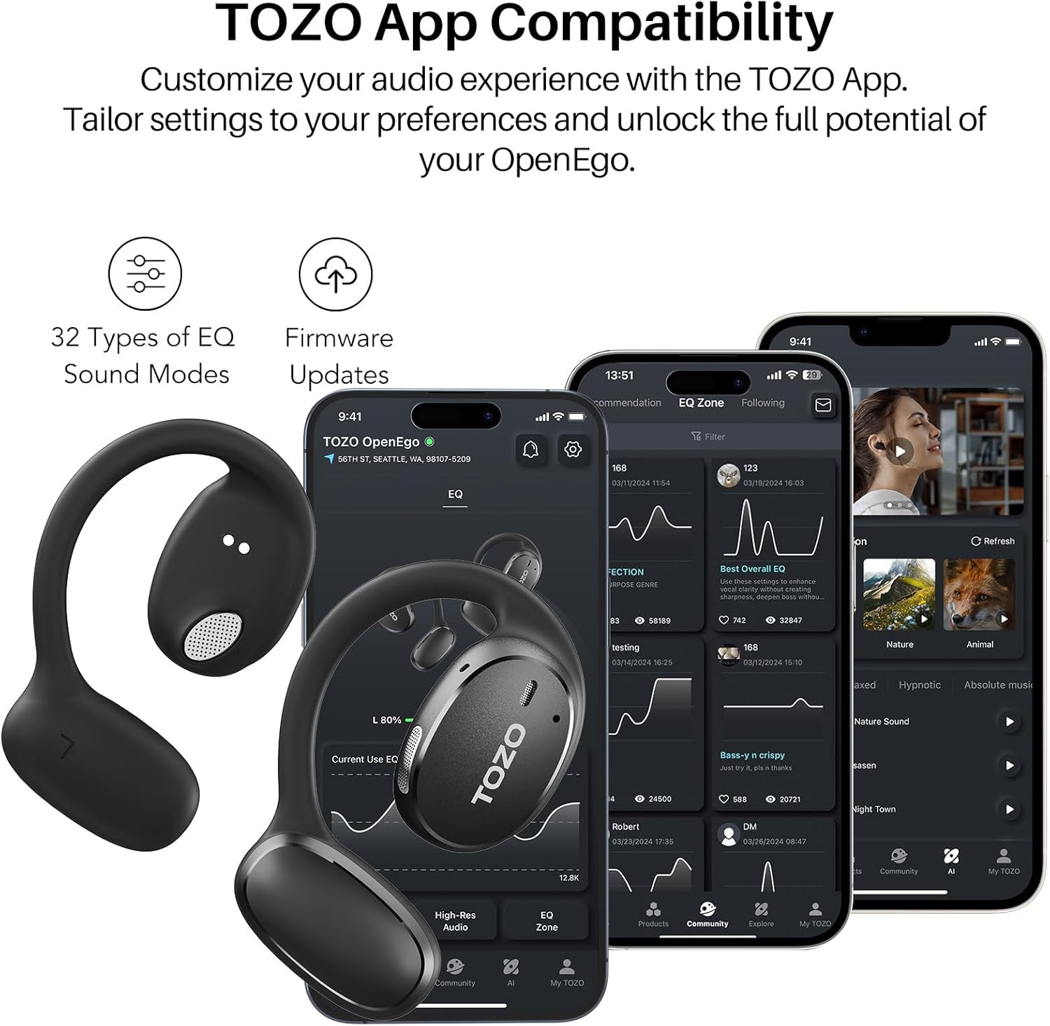 Openego Open Ear Earbuds Bluetooth Headphones, 5.3 Bluetooth Sport Earbuds with