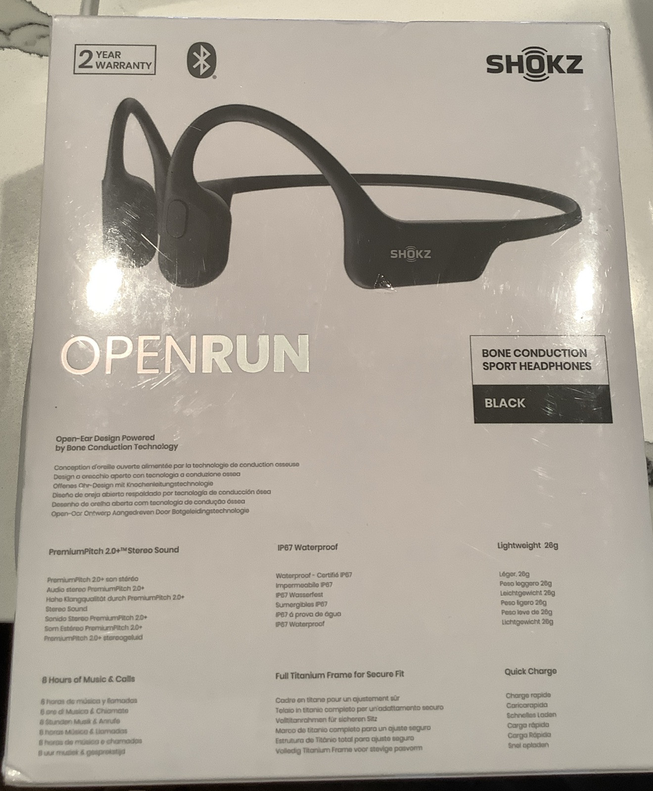 AfterShokz In-Ear Bluetooth Headphones Black Model S803, Factory Sealed New