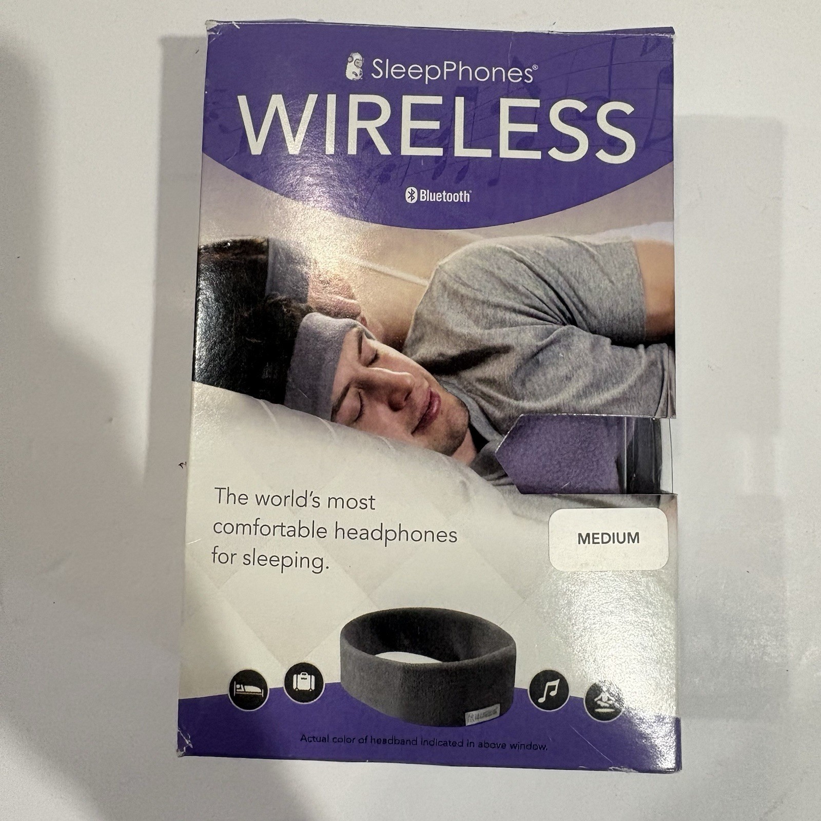 SleepPhones Wireless Sleep Headphones Medium, Lavender – Fleece Fabric