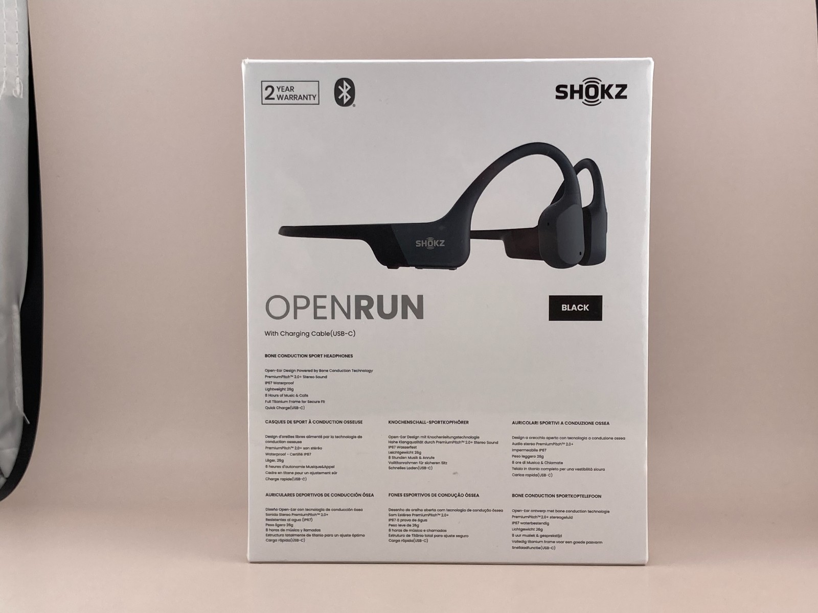 Shokz OpenRun with USB C Charging Open Ear Bluetooth Bone Conduction Headphones