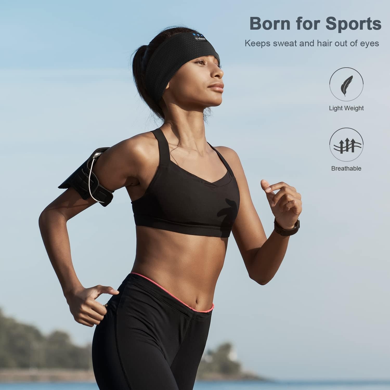 Sleep Headphones Headband Bluetooth 5.4, Headband Earphones Wireless with USB C