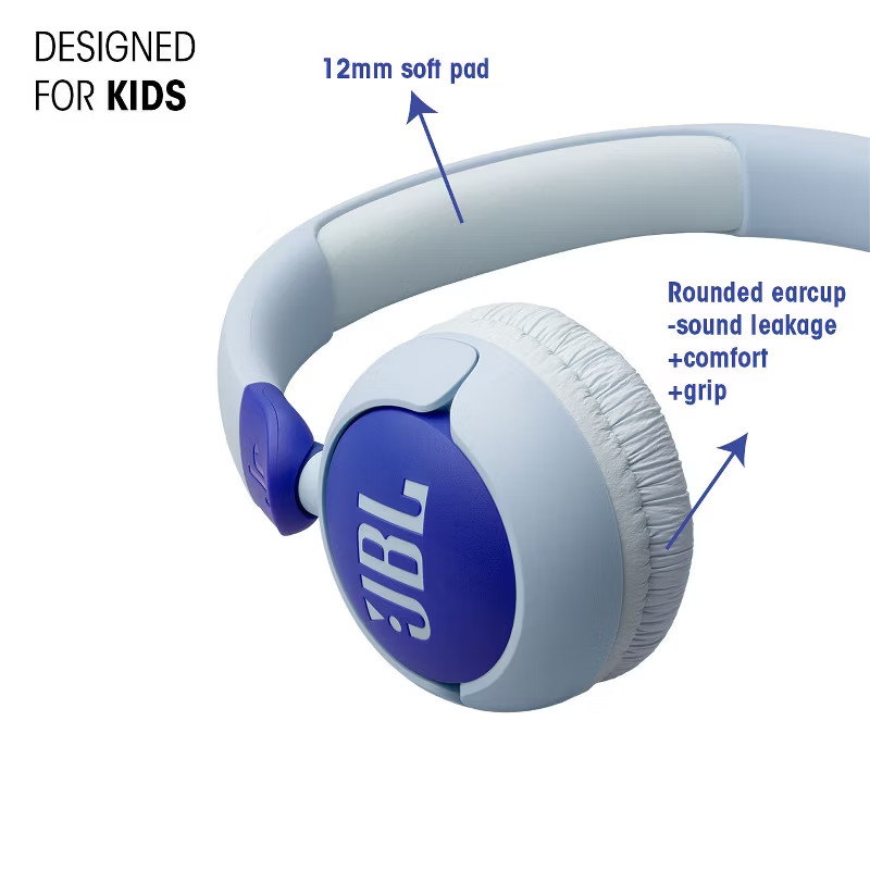 JBL Junior 320 On-ear Wireless Children’s Headphones Safe Sound – Blue New
