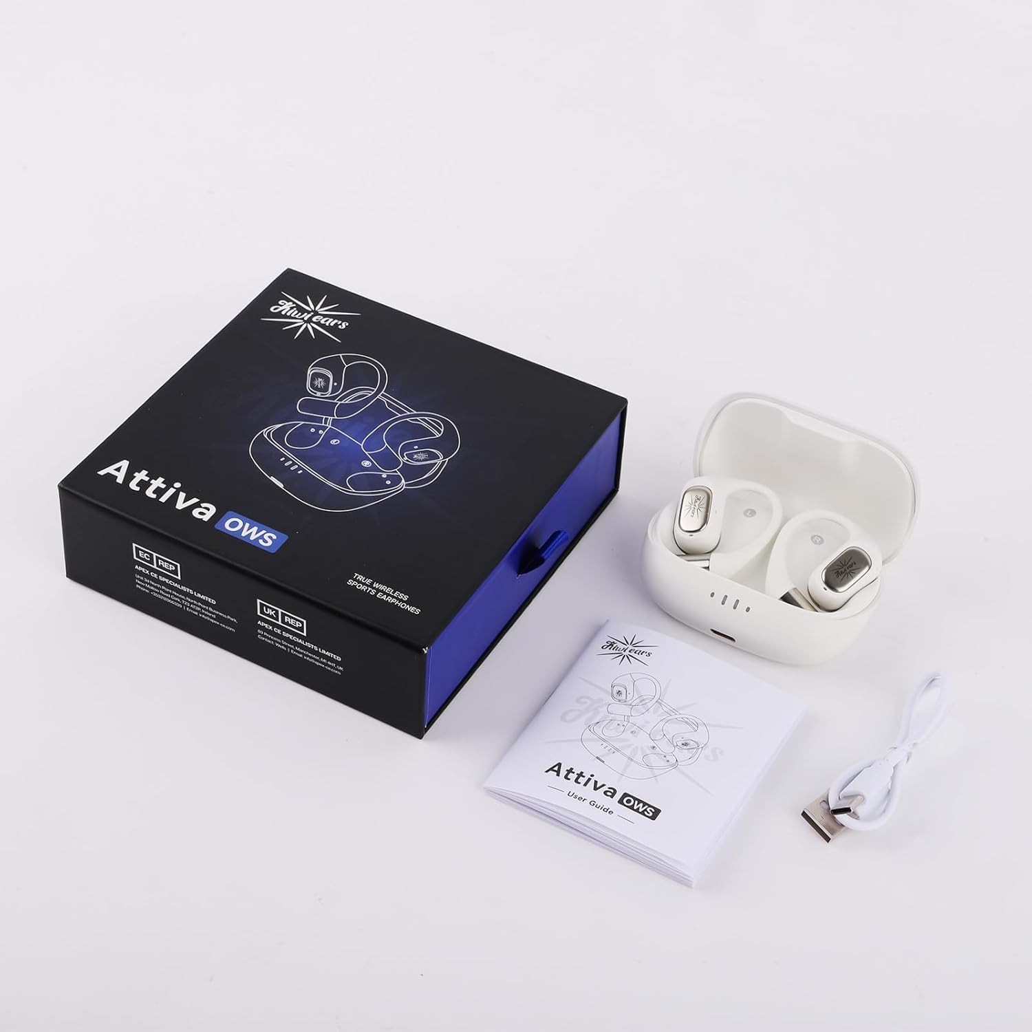 Kiwi Ears Attiva OWS Wireless Earbuds, Open Ear Bluetooth 5.4 Headphones with…