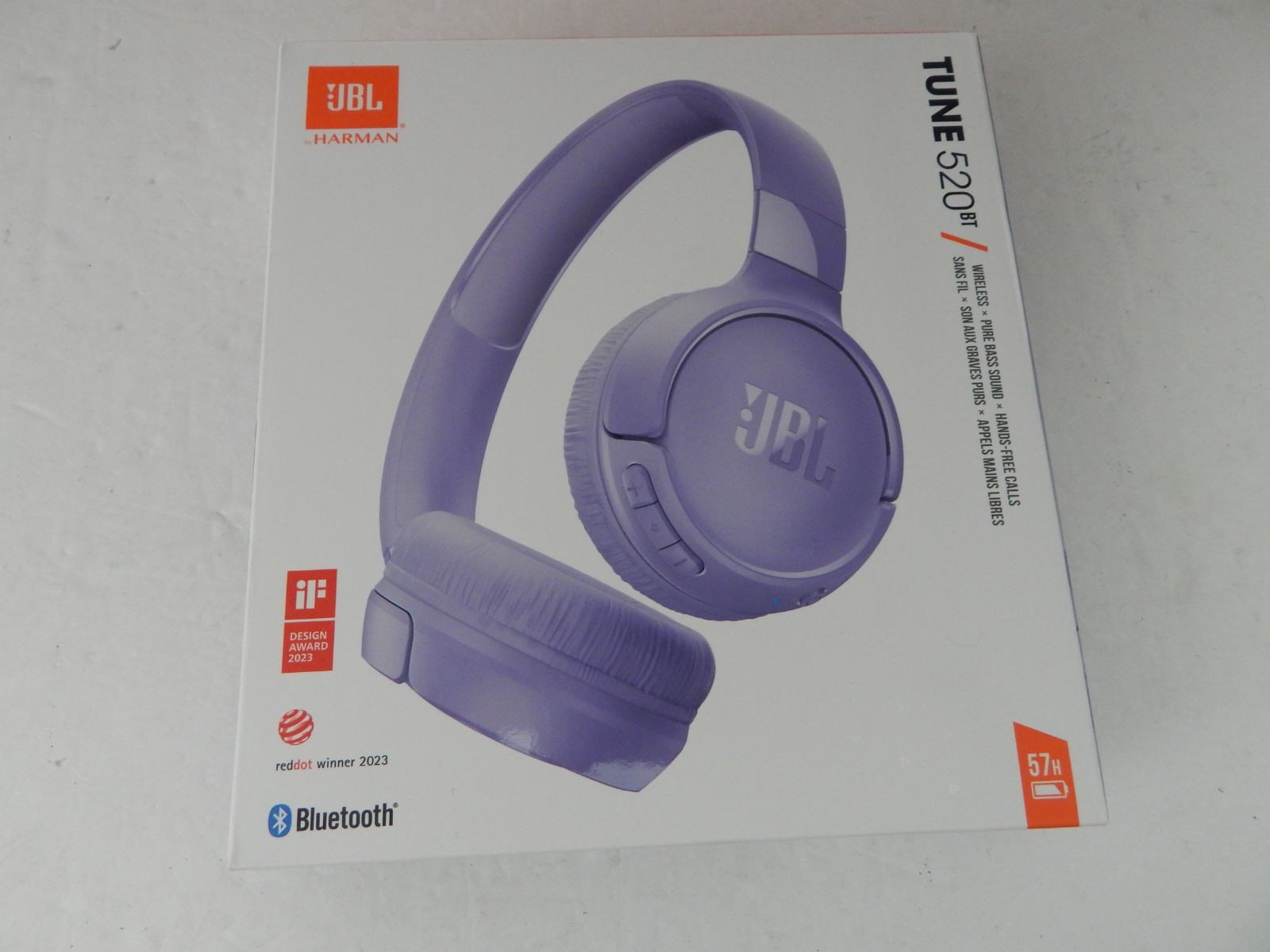 JBL Tune520BT On Ear Wireless Bluetooth Headphones Purple New