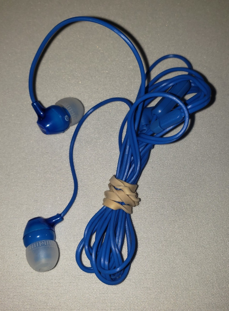Sony MDR-EX14AP Ear Bud Headphones Blue OPEN BOX Tested Working