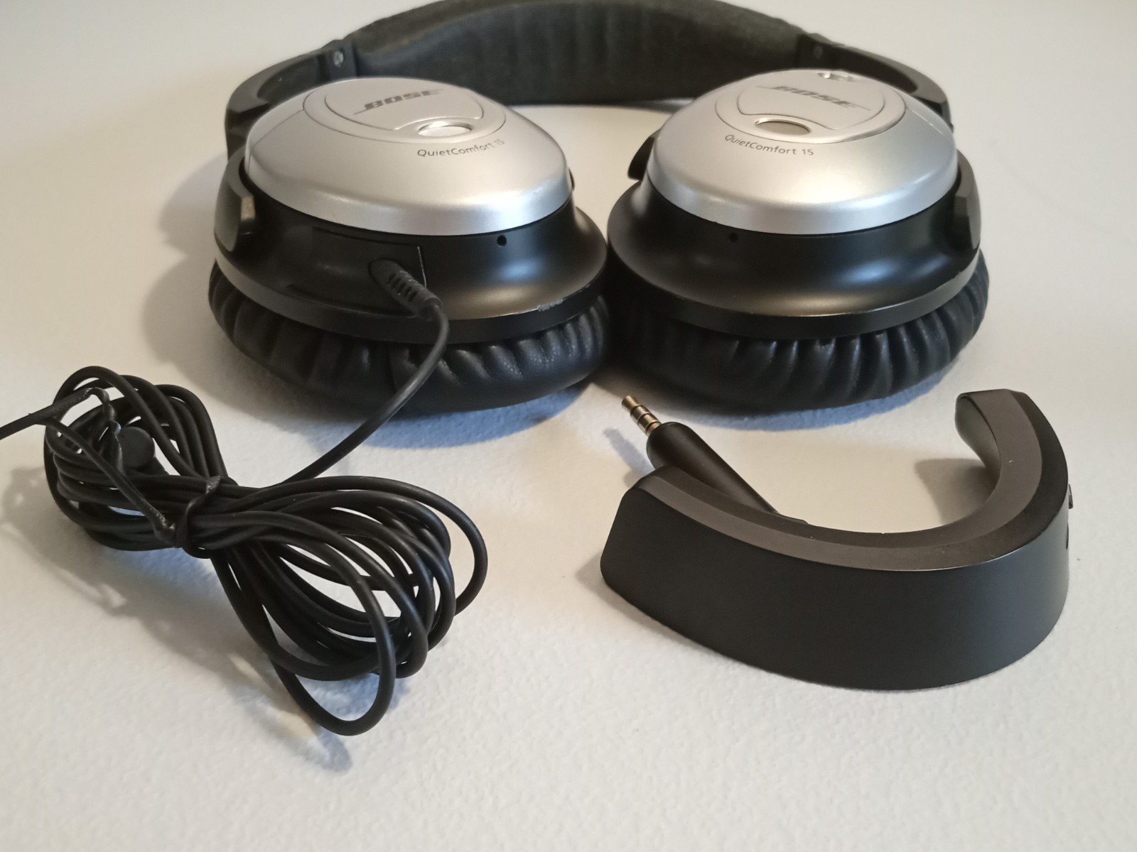 Bose QuietComfort QC15 Wired Headphones, Black & Silver w/ Bluetooth Adaptor