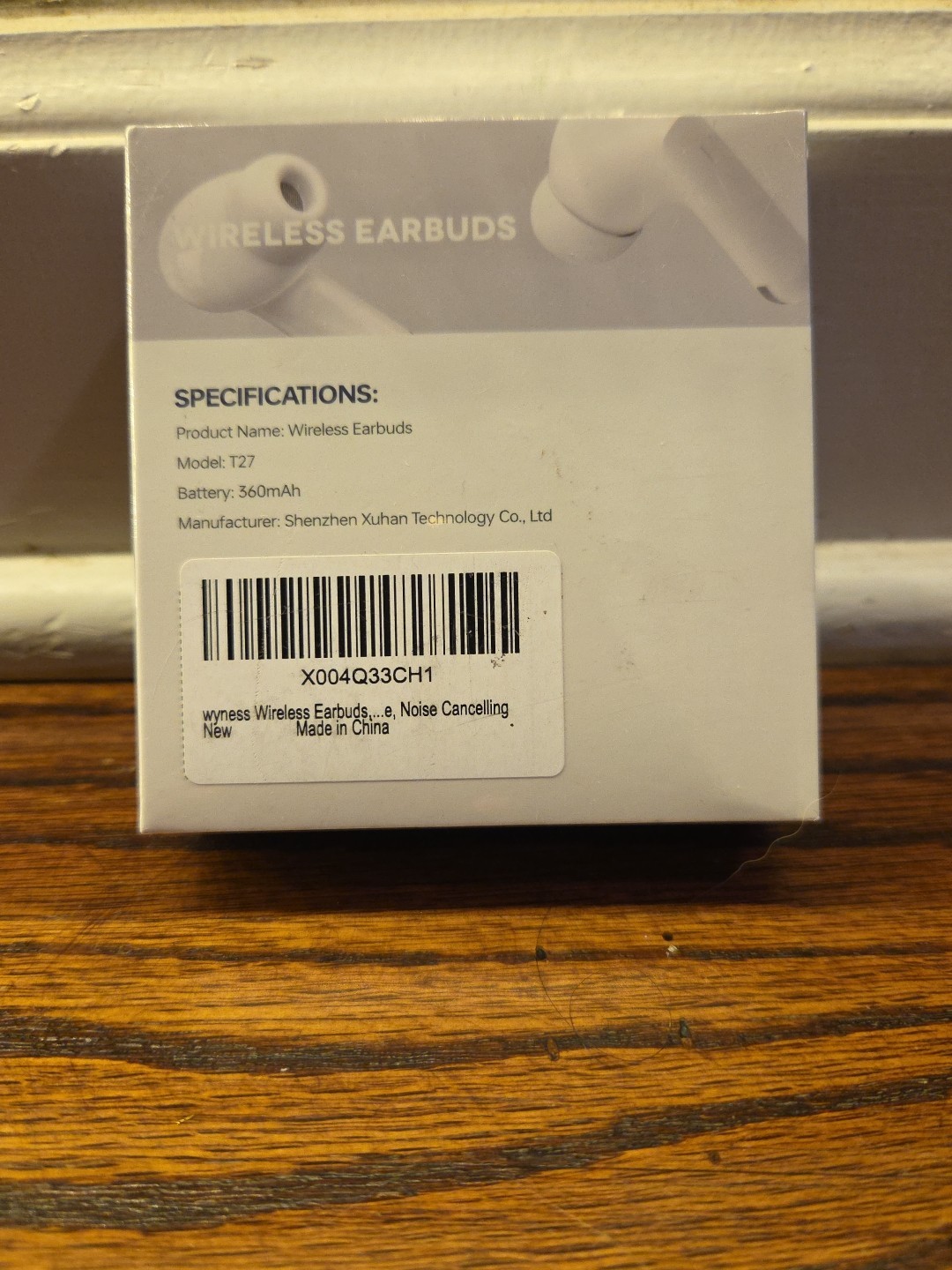 T27 Purple Wireless Earbuds With Charging Case: NEW (FREE SHIPPING)