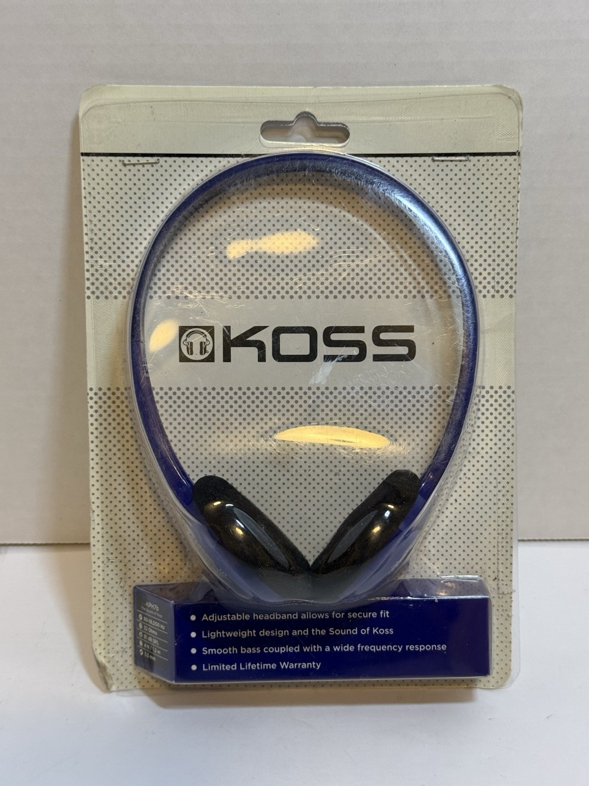 KOSS KPH7B Lightweight On-Ear Headphones with Adjustable Headband – Blue