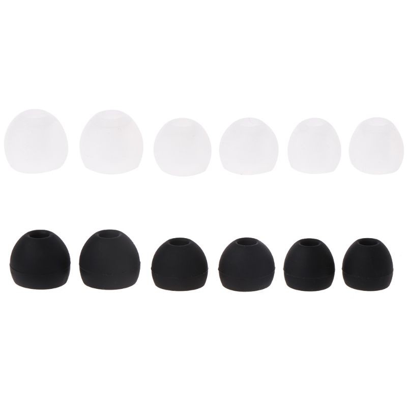 6 Pairs(S/for M/L) Soft Silicone Replacement Eartips Earbuds for Earphone Headph