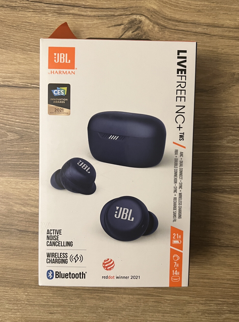 JBL Live Free NC+ TWS True Wireless Bluetooth Noise-Cancelling Earbuds (Blue)