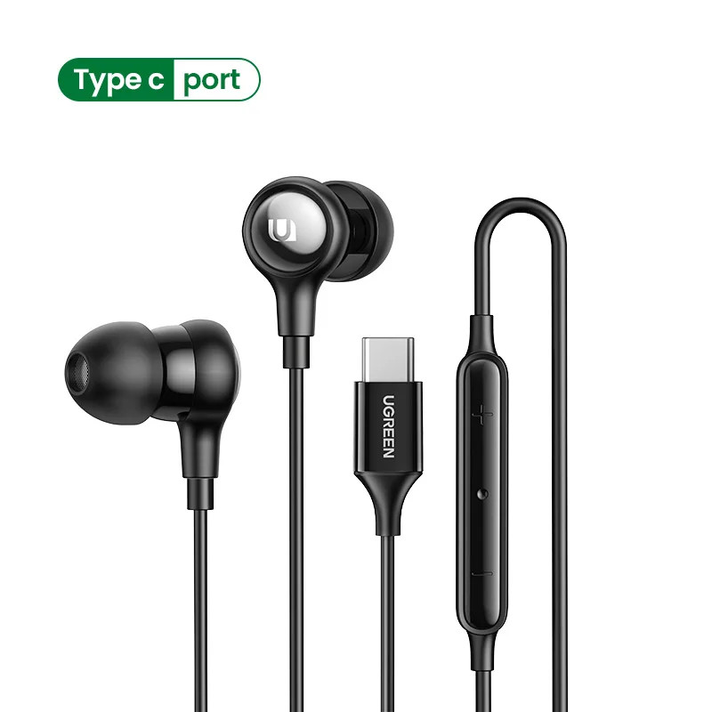 UGREEN Wired Earphone With Microphone In Ear 3.5mm Noise Cancelling USB Type C