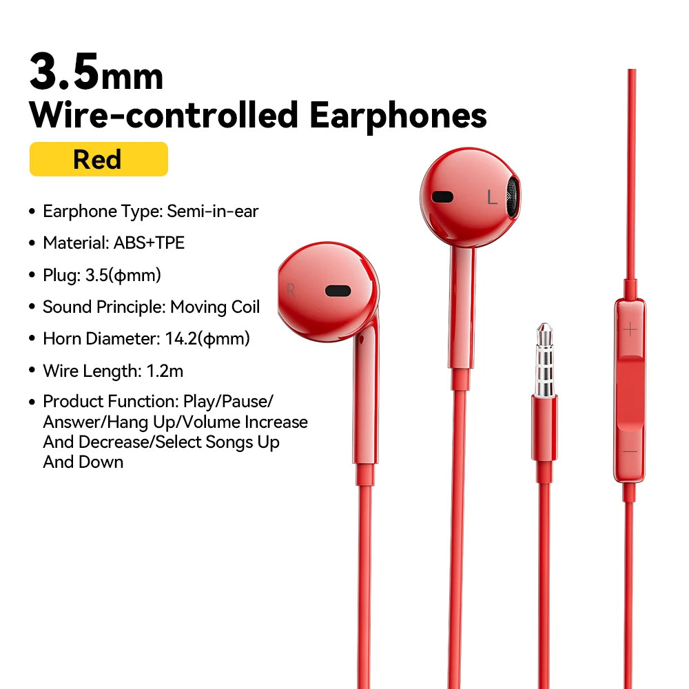 Essager 3.5mm Wired Headphones In Ear Headset Wired Earphones with Microphone St