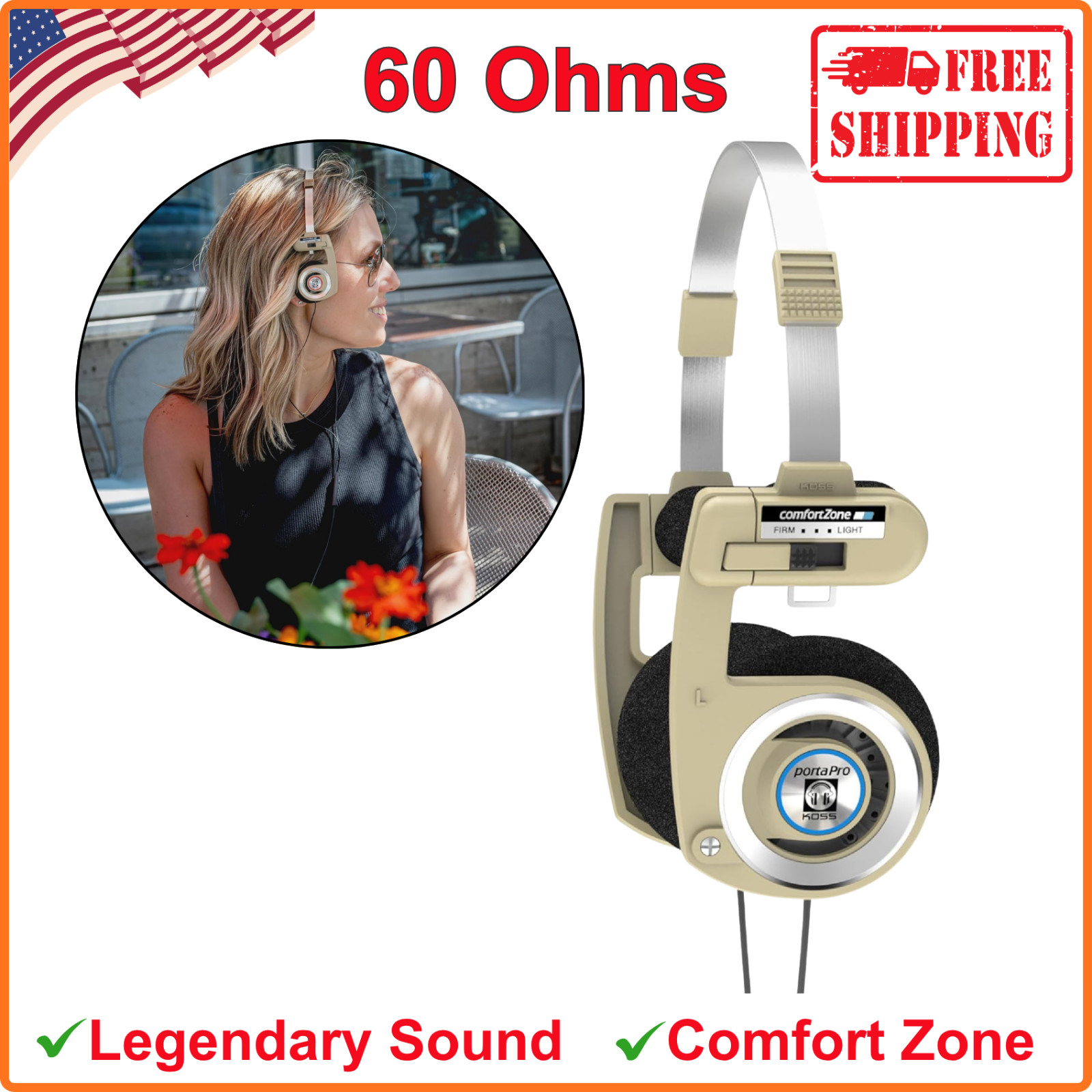 Porta Pro Limited Edition On-Ear Headphones, in-Line Microphone, Volume Control