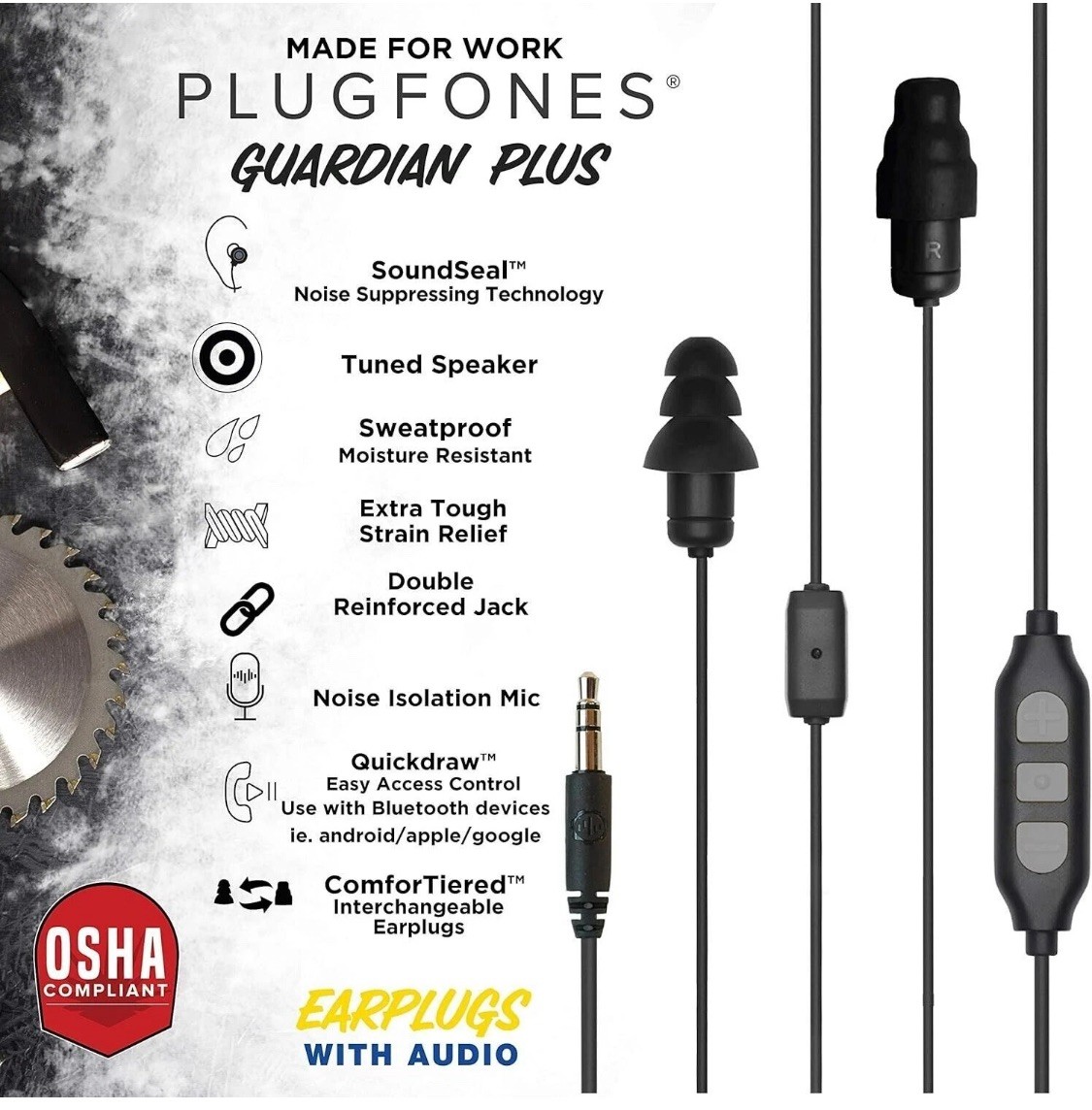 Noise Reducing Earbuds with Mic Comfortable Headphones for Work and Music