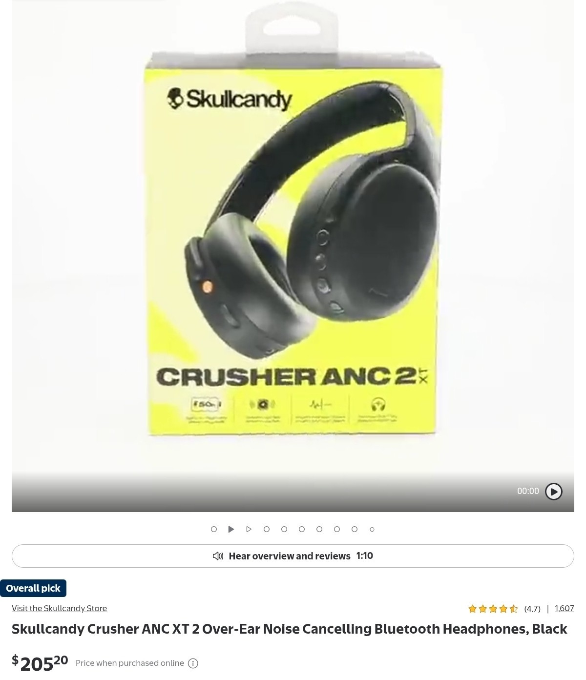 🔥Skullcandy Crusher ANC XT 2 Over-Ear Headphones-Black FACTORY SEAL FREE SHIP!