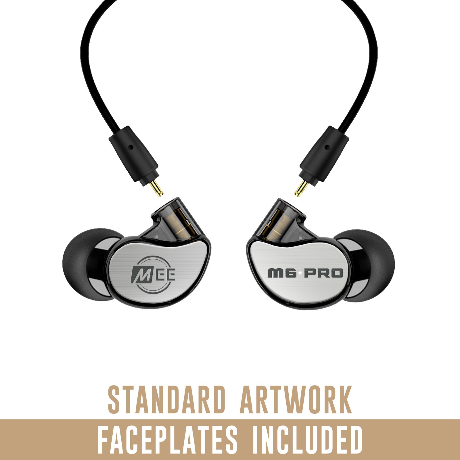 MEE audio M6 PRO 2nd Generation + MEE PRO Artwork Faceplates Bundle (Smoke)