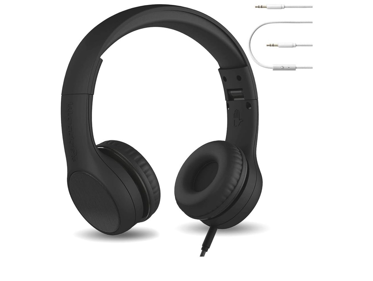 LilGadgets Connect+ Style On-Ear Kids Headphones with Microphone – Black