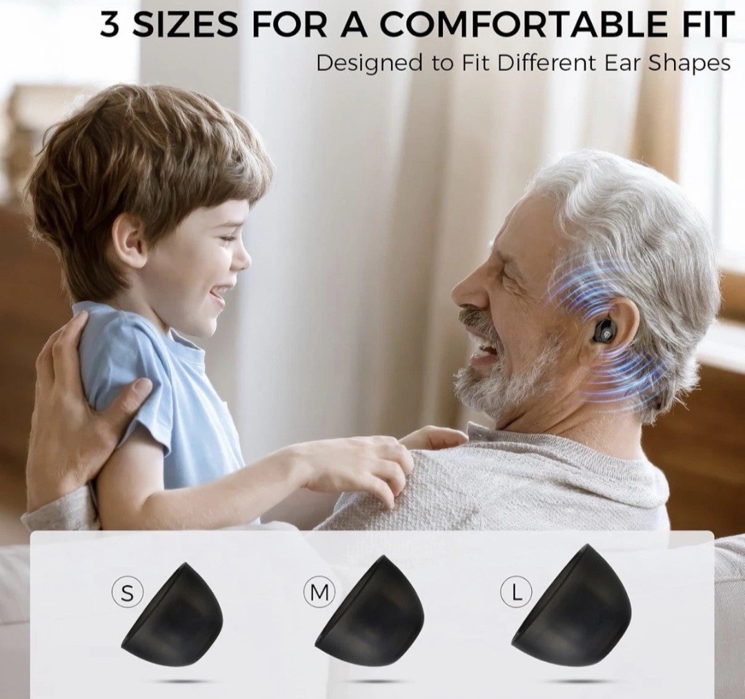 Rechargeable OTC Hearing Aids, Wireless, Noise Reduction, 30+ Hours/80 With Case