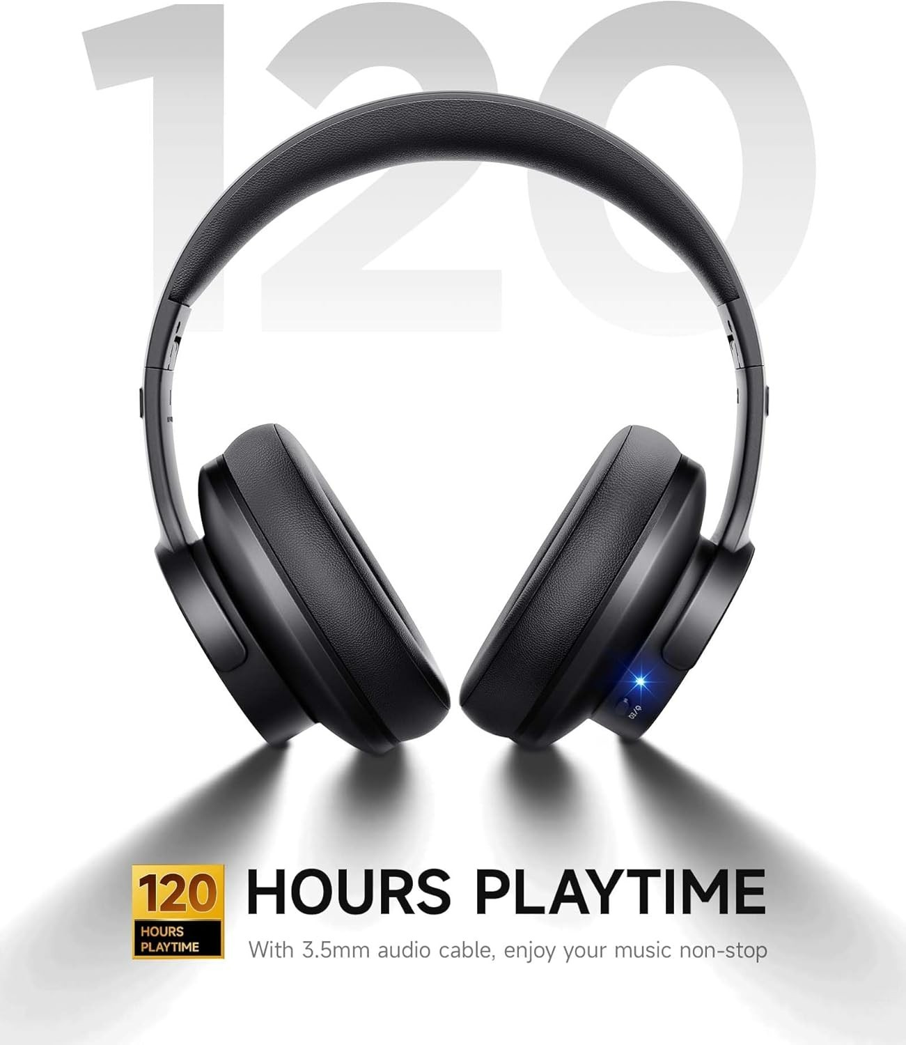 B8 Bluetooth Headphones, 120H Playtime Headphone Wireless Bluetooth with 3 EQ…