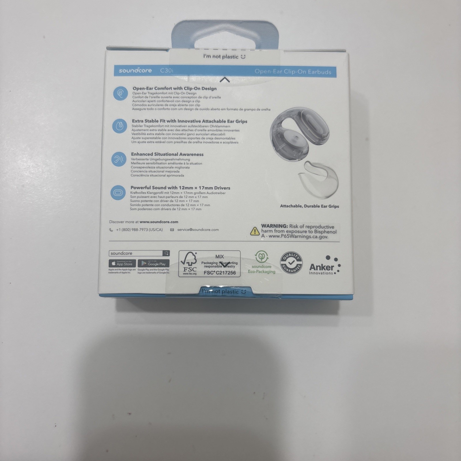 Soundcore C30i Open-Ear Clip-On Earbuds by Anker
