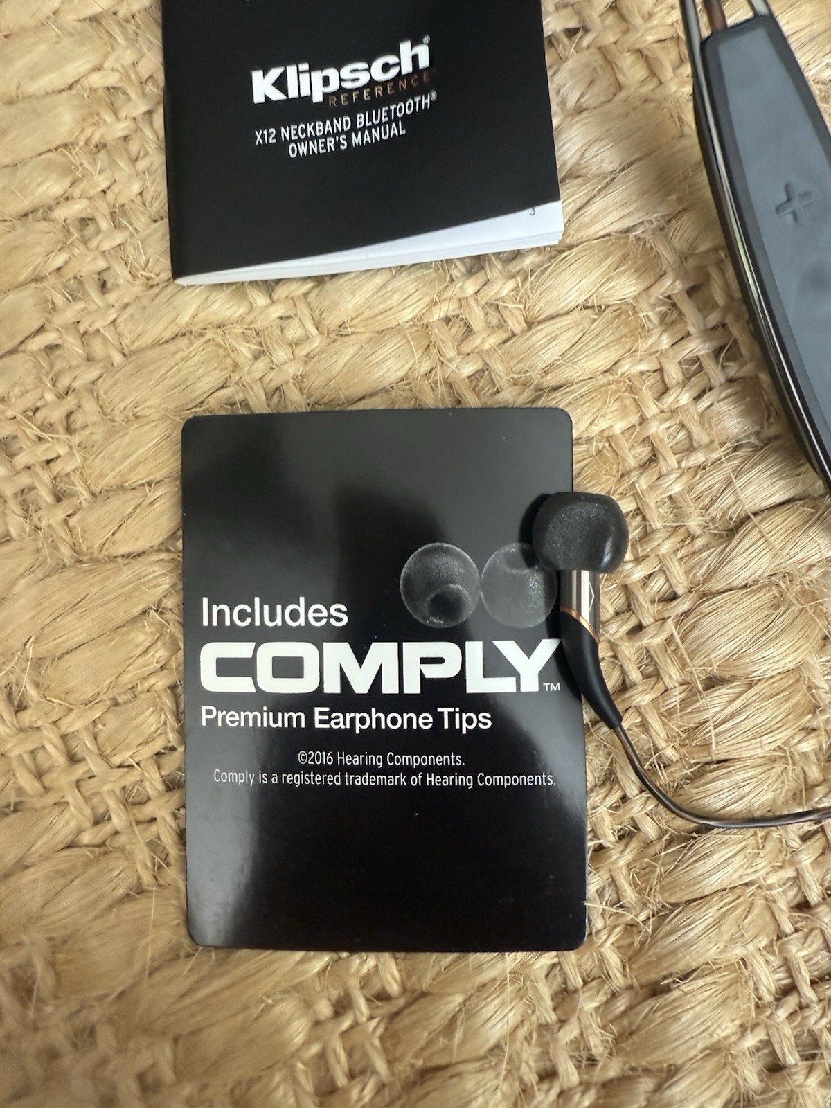 Klipsch 1062797 X12 Bluetooth Neckband Headphones – Black Leather
