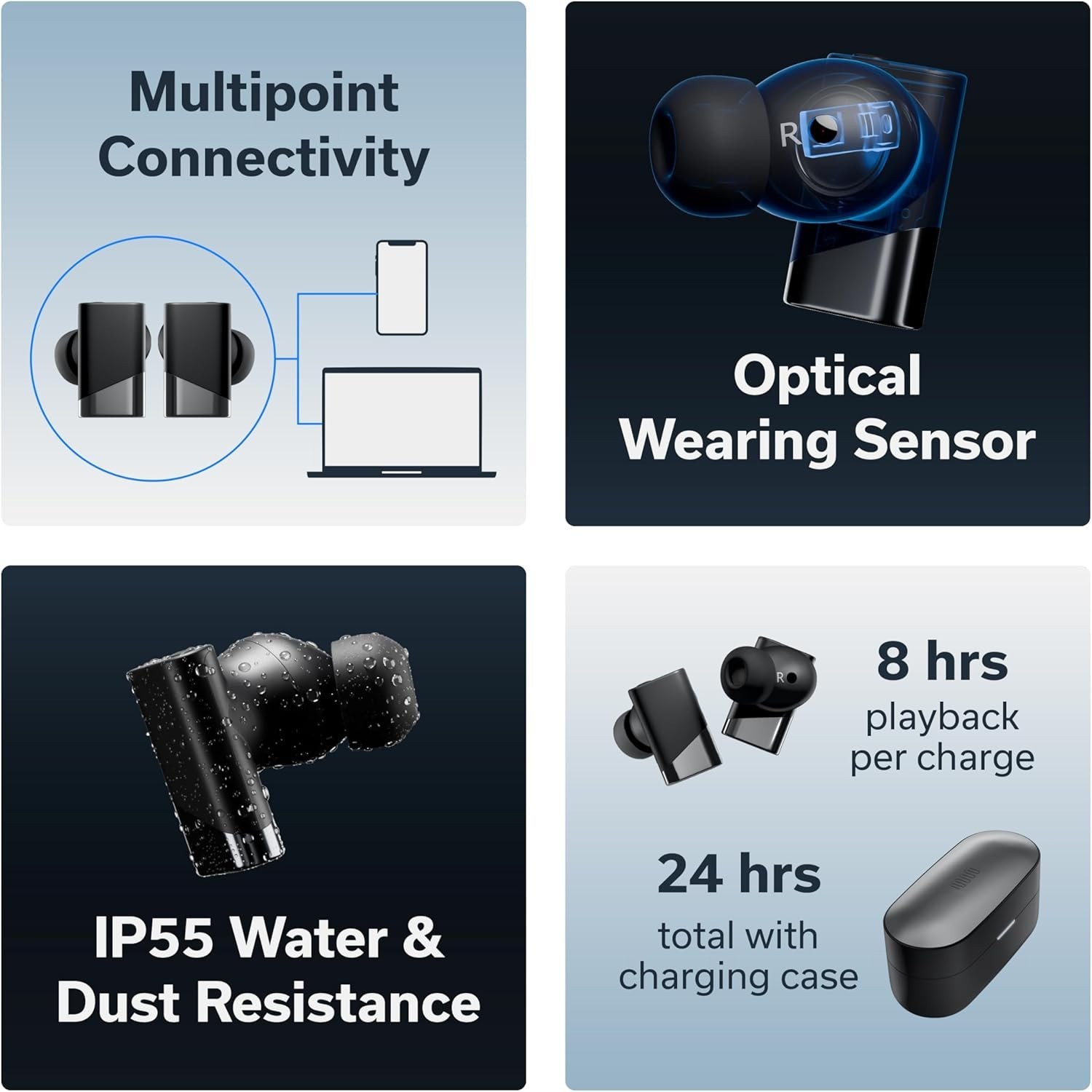 STATUS Pro X-1 Wireless Earbuds Certified Refurbished- Back Alloy