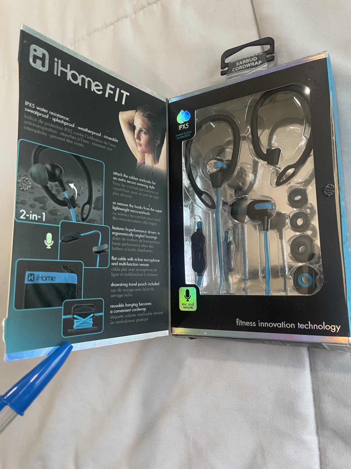 iHome Fit -2 in 1 Earbuds – iB21BLC