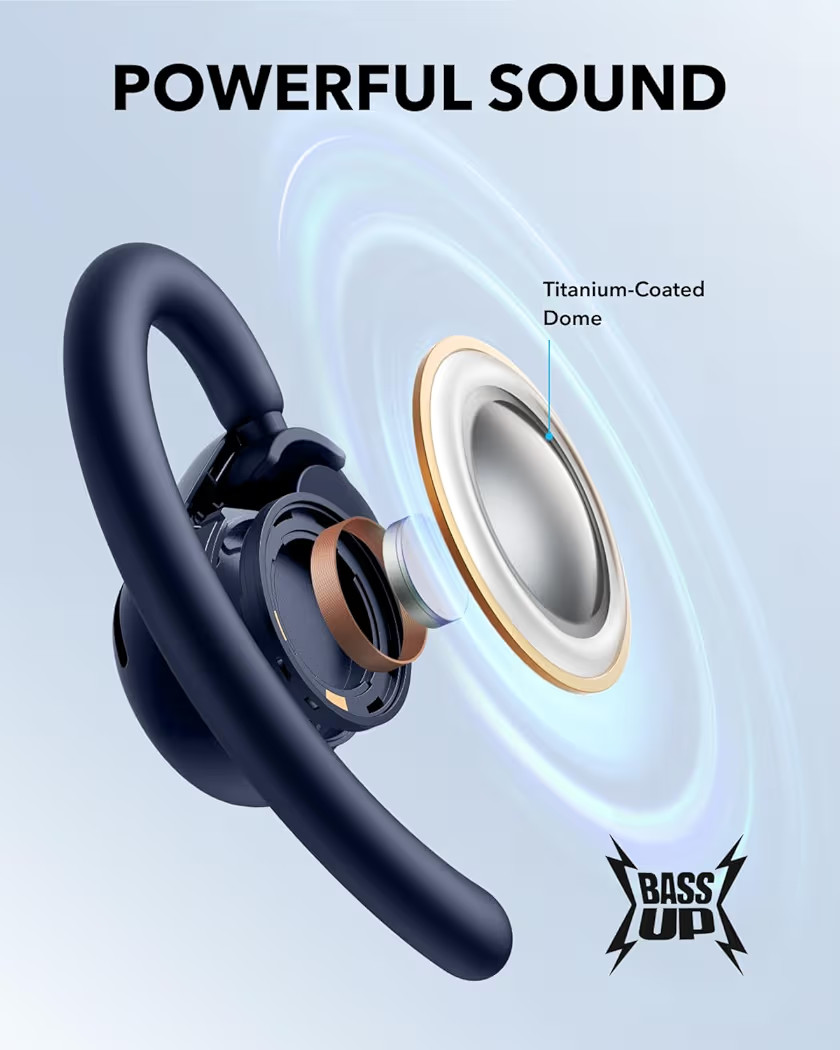 soundcore V20i by Anker Open-Ear Headphones, Adjustable Ear Hooks, Ultra-Comfort