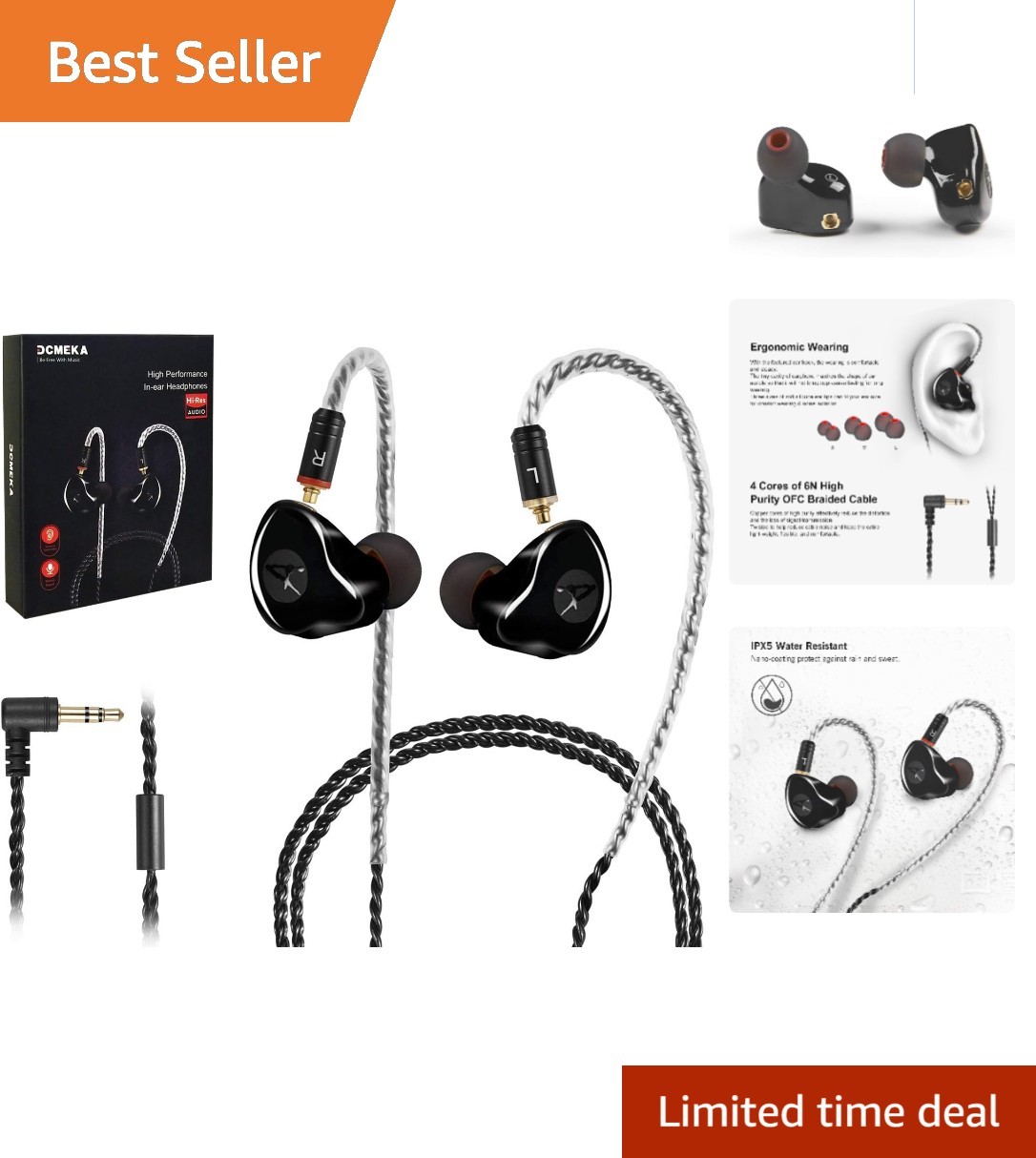 Noise Isolation HiFi IEM Earbuds with Memory Wire – Perfect for Audiophiles