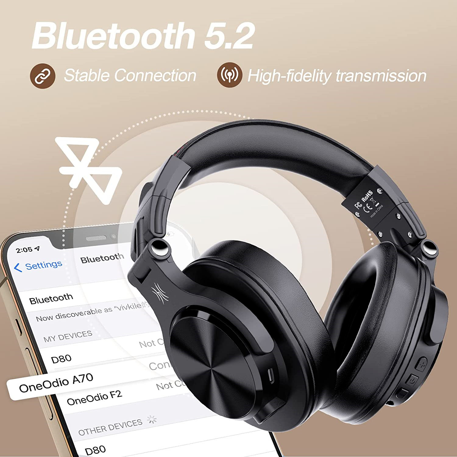 Genuine OneOdio A70 Bluetooth Over Ear Headphone Wireless/Wired (Headphone ONLY)
